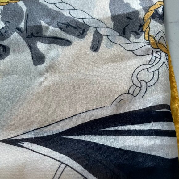 Ocean Themed 70" x 37" Silk Viscose Scarf/Wrap Made in P.R.C. Multi Color Sz OS - Picture 11 of 12